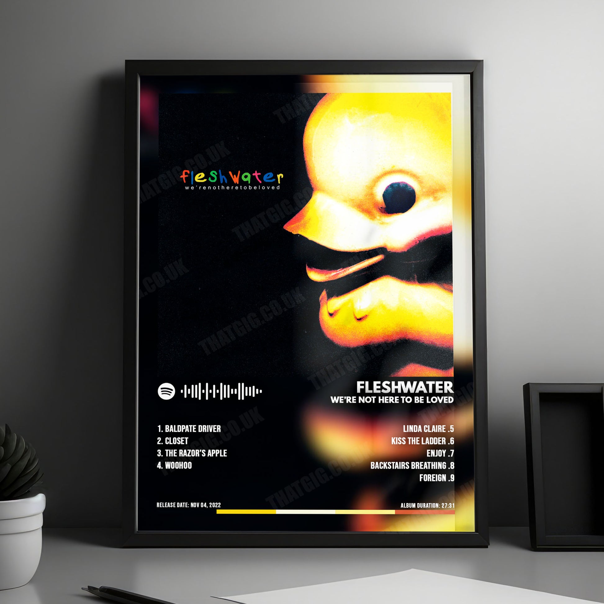Fleshwater "We're Not Here To Be Loved" Album Cover Poster - with Complete Tracklist
