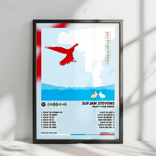 Sufjan Stevens "Enjoy Your Rabbit" Album Cover Poster - with Complete Tracklist