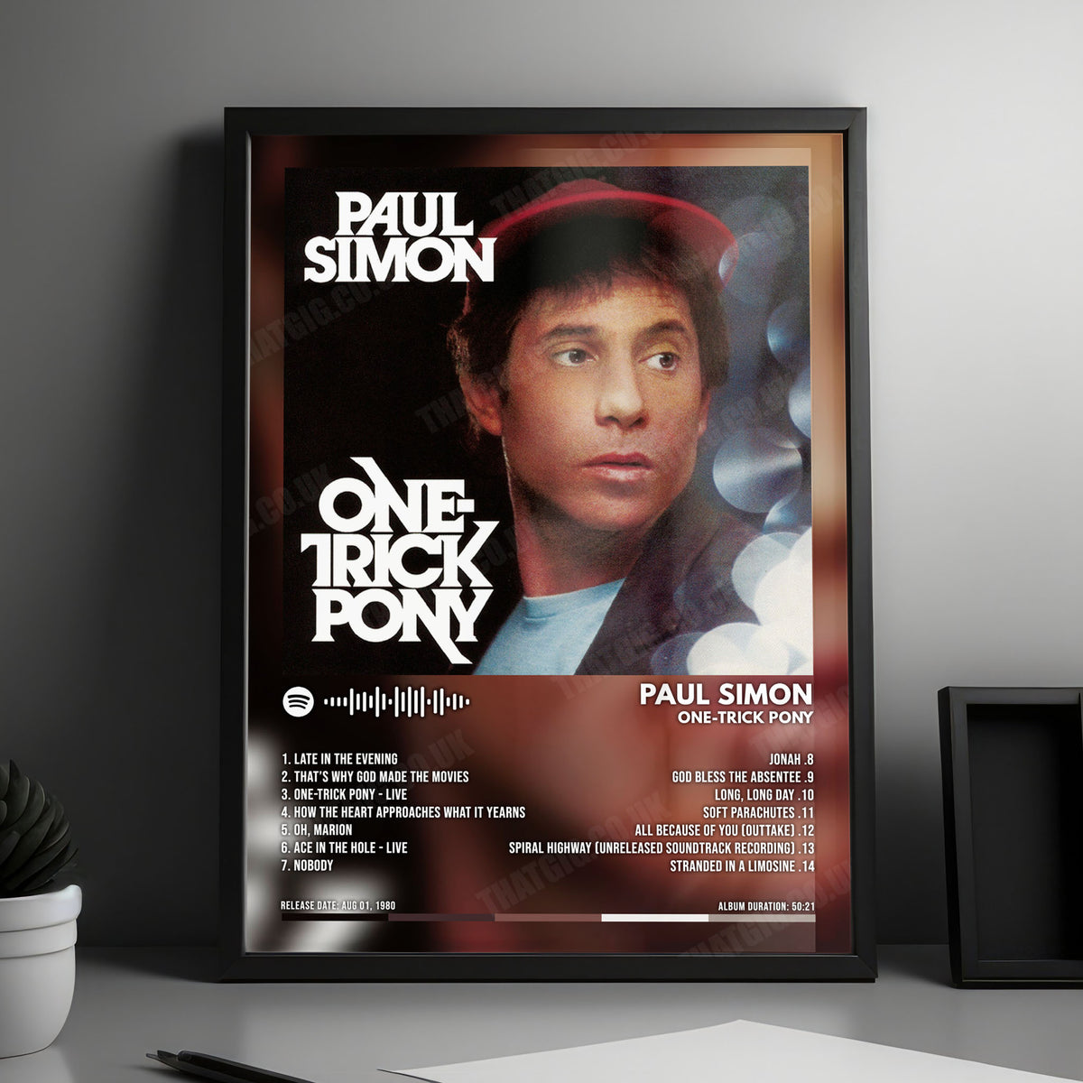 Paul Simon "One-Trick Pony" Album Cover Poster - with Complete Tracklist