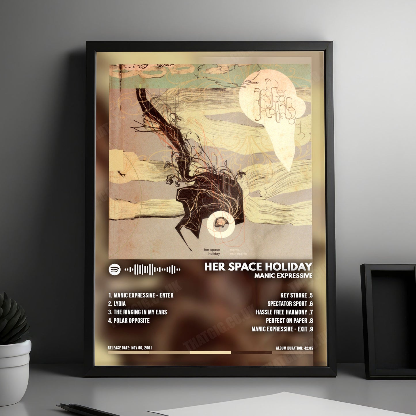 Her Space Holiday "Manic Expressive" Album Cover Poster - with Complete Tracklist