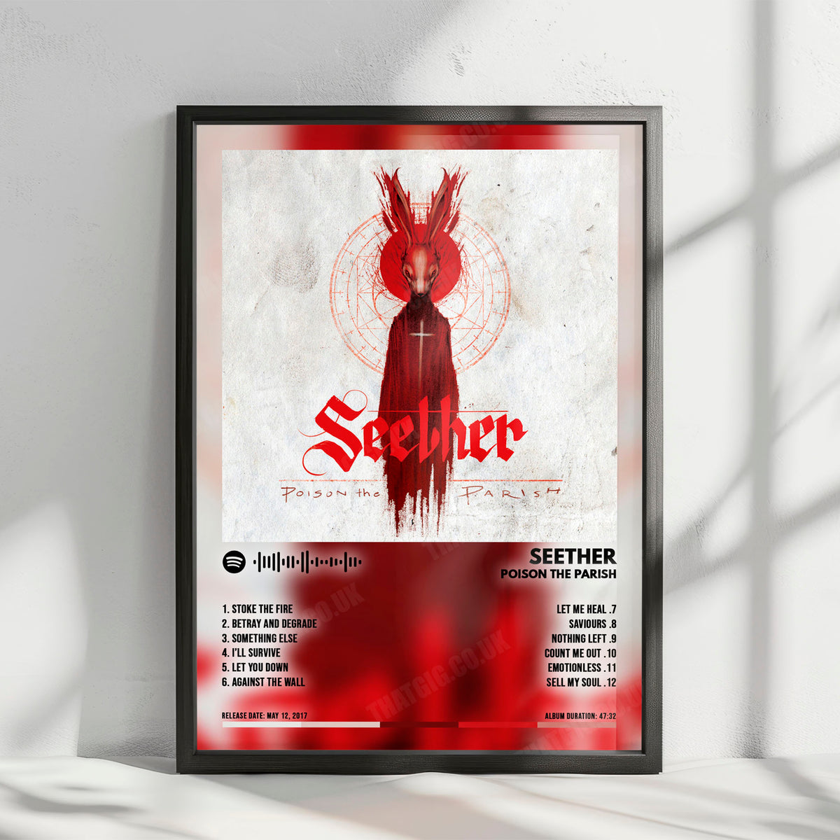 Seether "Poison The Parish" Album Cover Poster - with Complete Tracklist