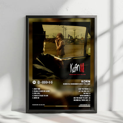 Korn "Korn III: Remember Who You Are" Album Cover Poster - with Complete Tracklist