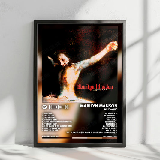 Marilyn Manson "Holy Wood" Album Cover Poster - with Complete Tracklist