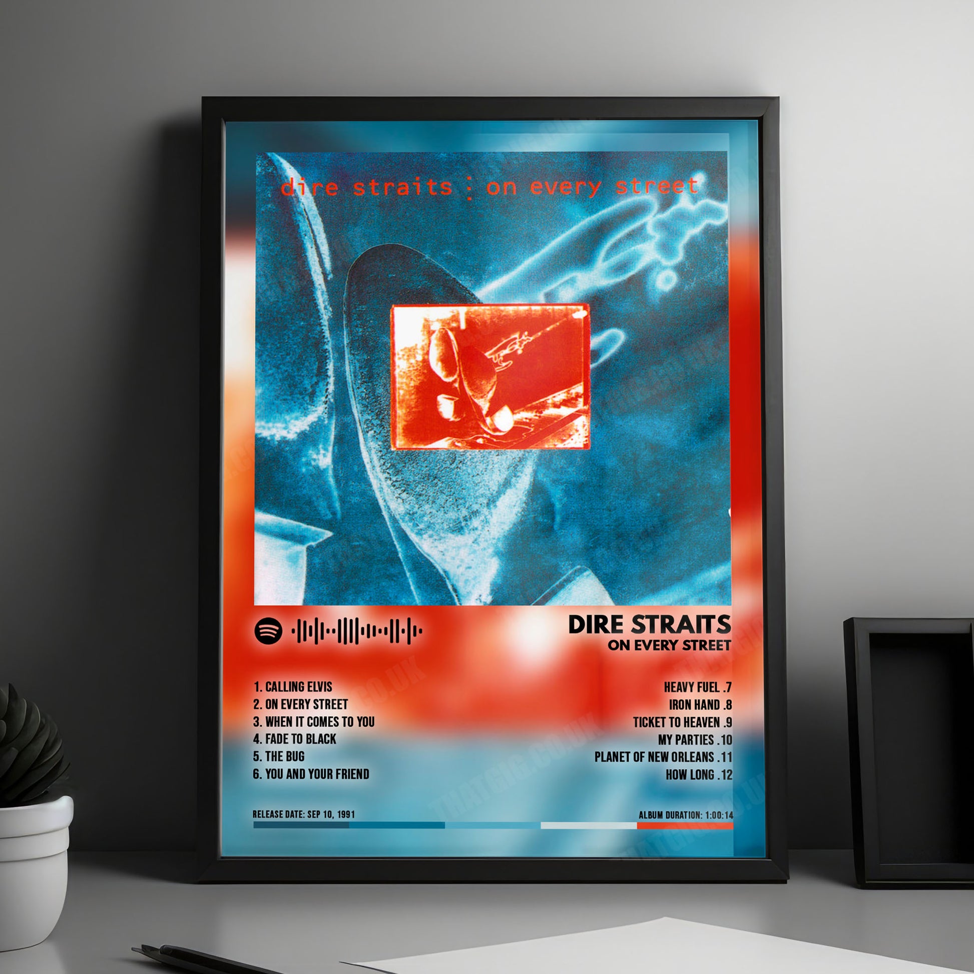 Dire Straits "On Every Street" Album Cover Poster - with Complete Tracklist