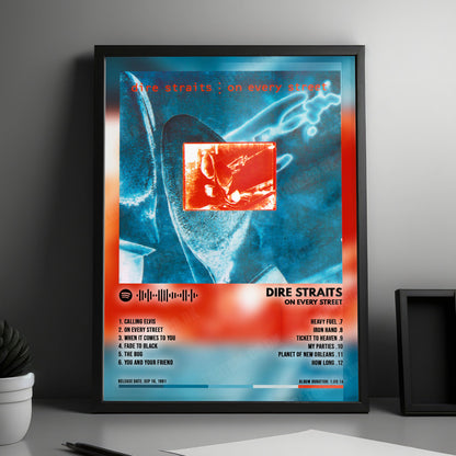 Dire Straits "On Every Street" Album Cover Poster - with Complete Tracklist