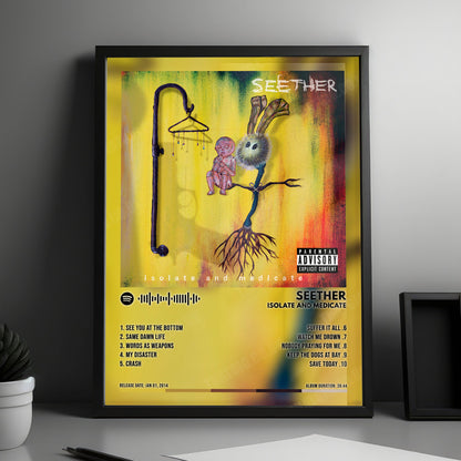 Seether "Isolate And Medicate" Album Cover Poster - with Complete Tracklist
