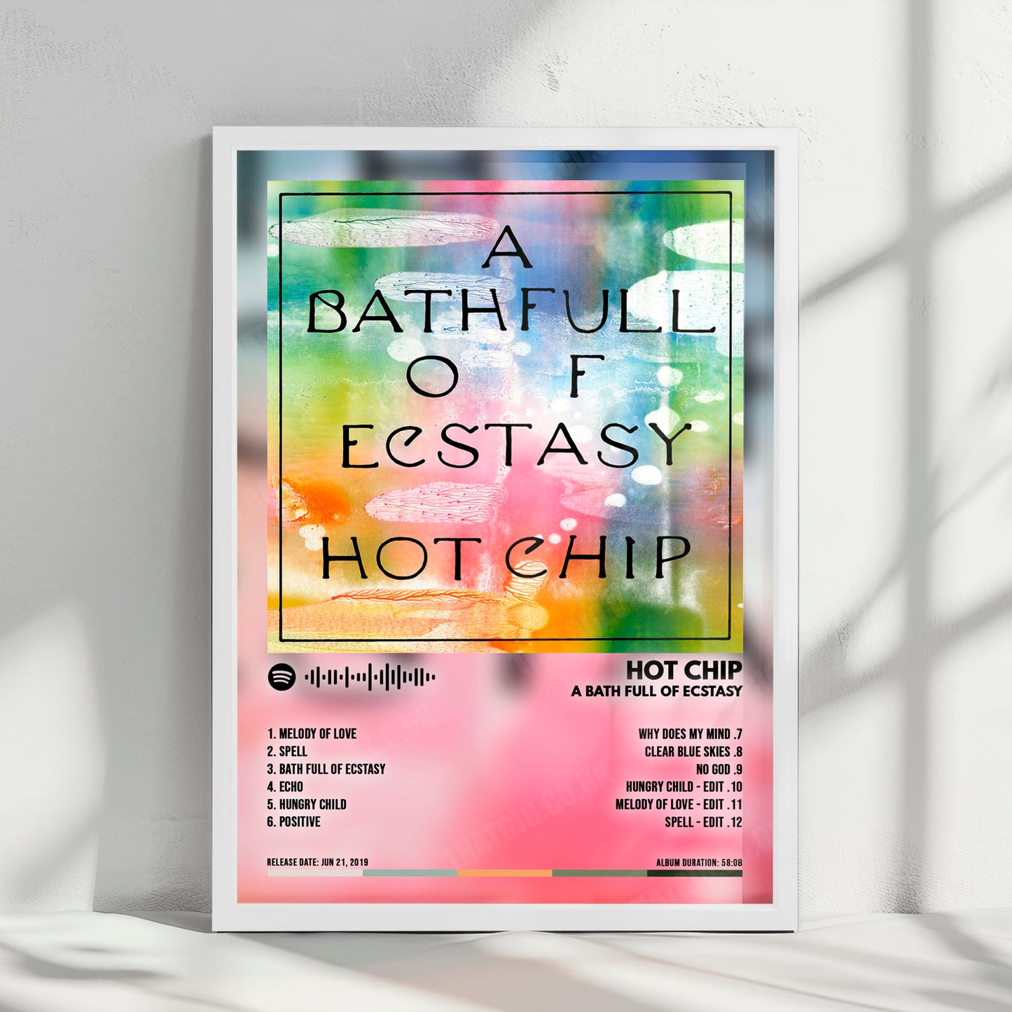 Hot Chip "A Bath Full of Ecstasy" Album Cover Poster - with Complete Tracklist