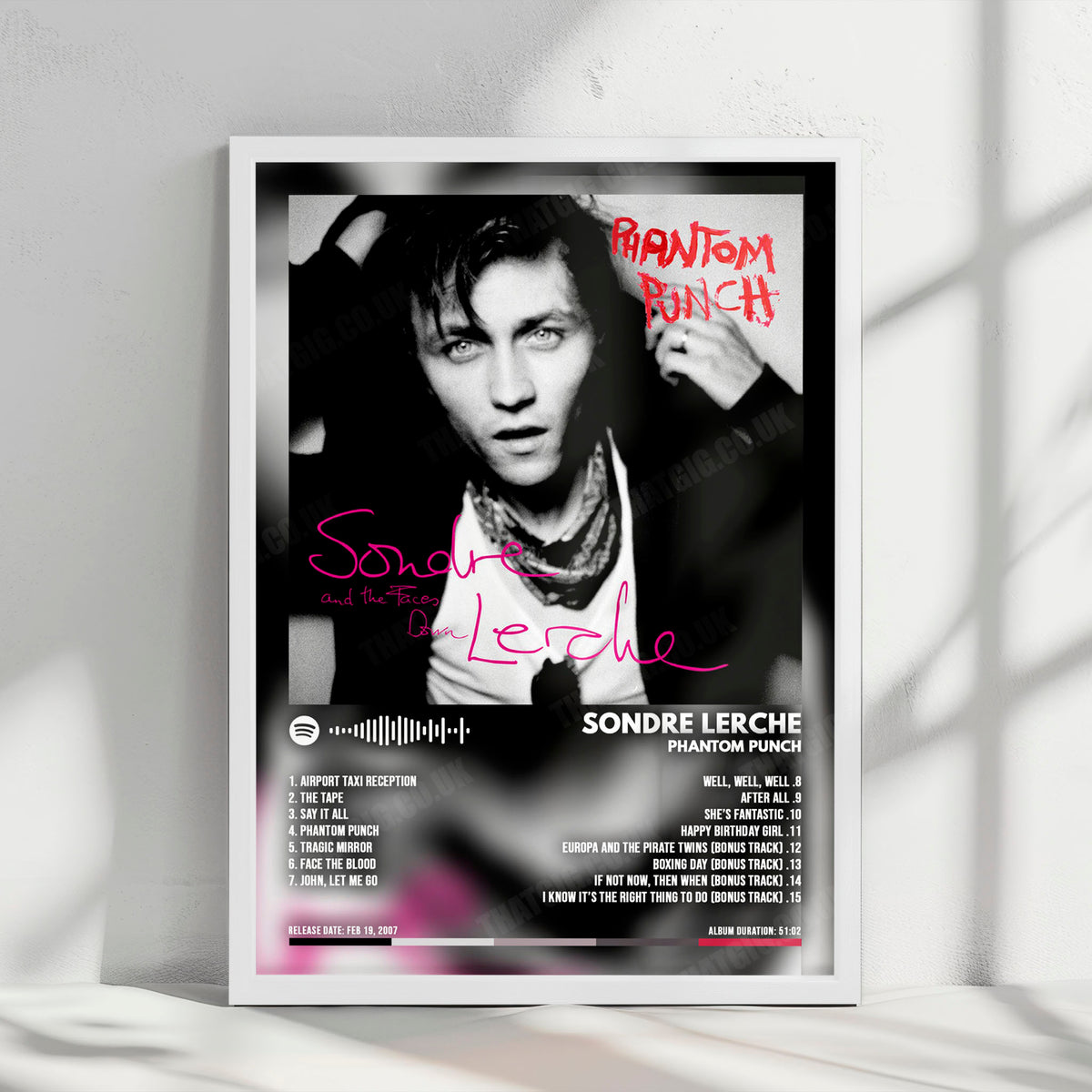 Sondre Lerche "Phantom Punch" Album Cover Poster - with Complete Tracklist