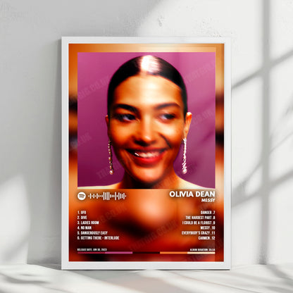 Olivia Dean "Messy" Album Cover Poster - with Complete Tracklist
