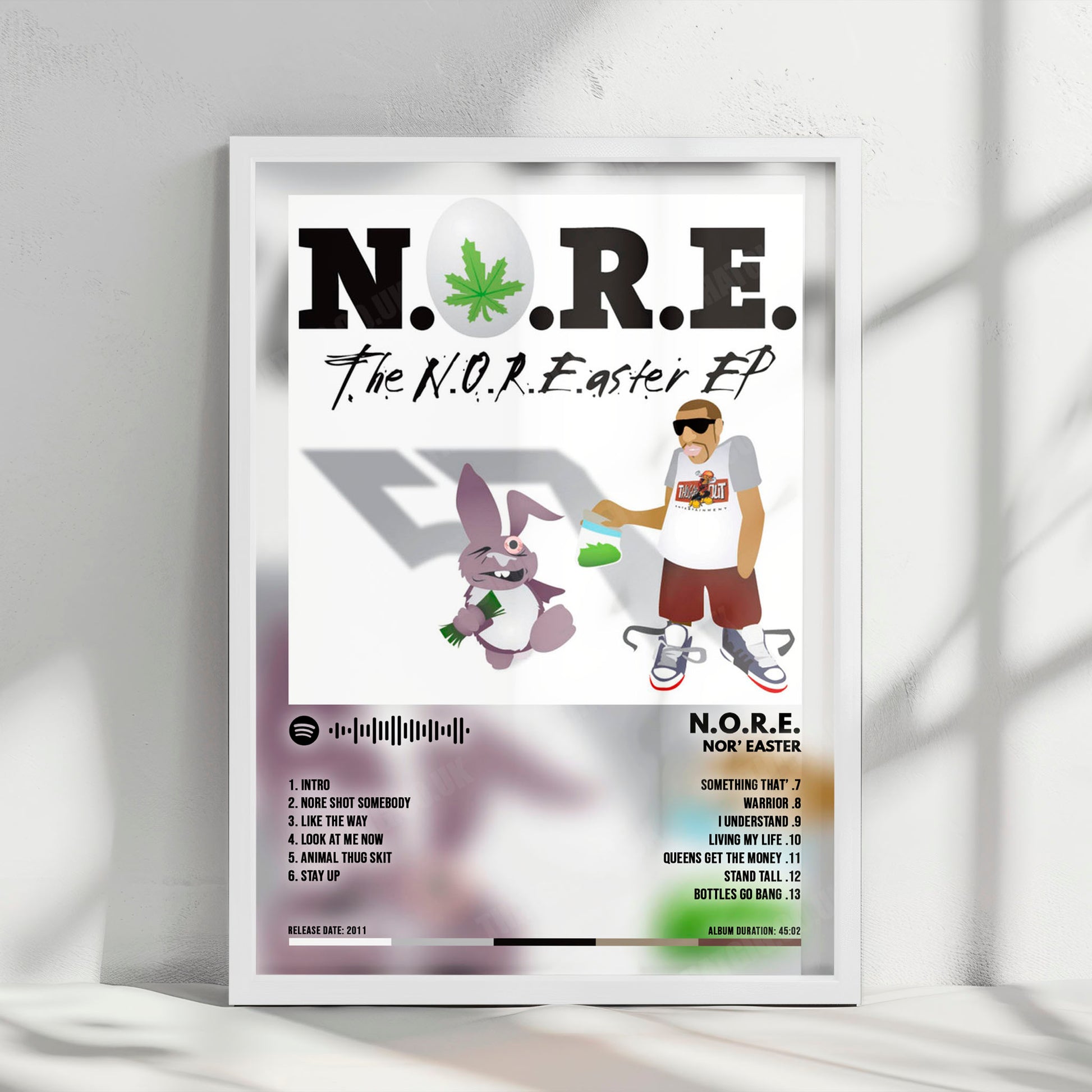N.O.R.E "Nor' Easter" Album Cover Poster - with Complete Tracklist