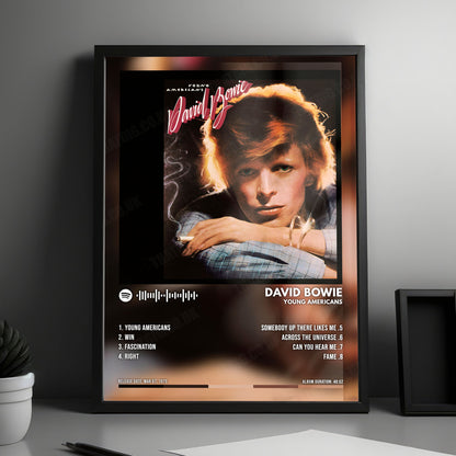 David Bowie "Young Americans" Album Cover Poster - with Complete Tracklist