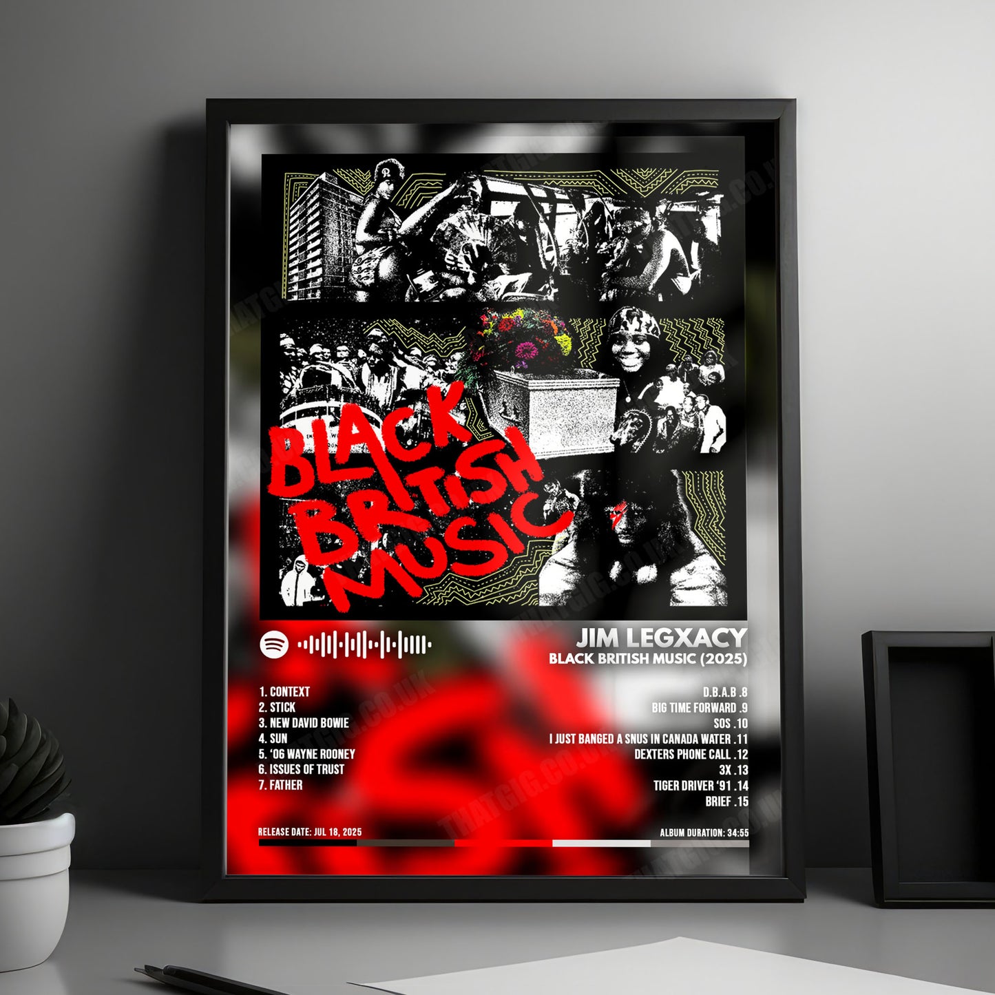 Jim Legxacy "Black British Music" Album Cover Poster - with Complete Tracklist