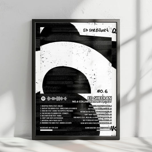 Ed Sheeran "No.6 Collaborations Project" Album Cover Poster - with Complete Tracklist