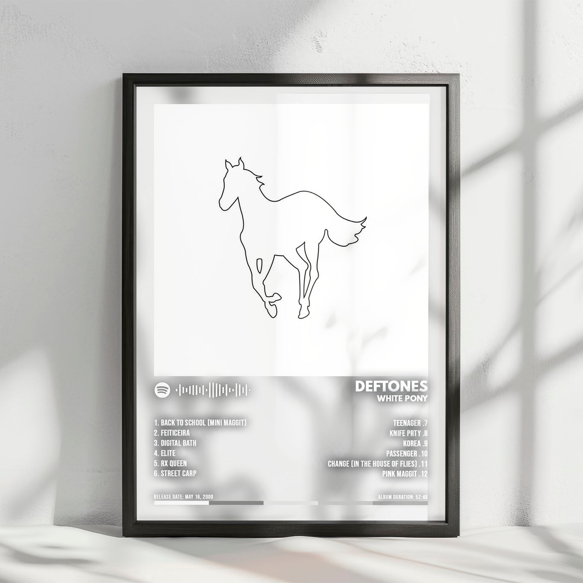 Deftones "White Pony " Album Cover Poster - with Complete Tracklist