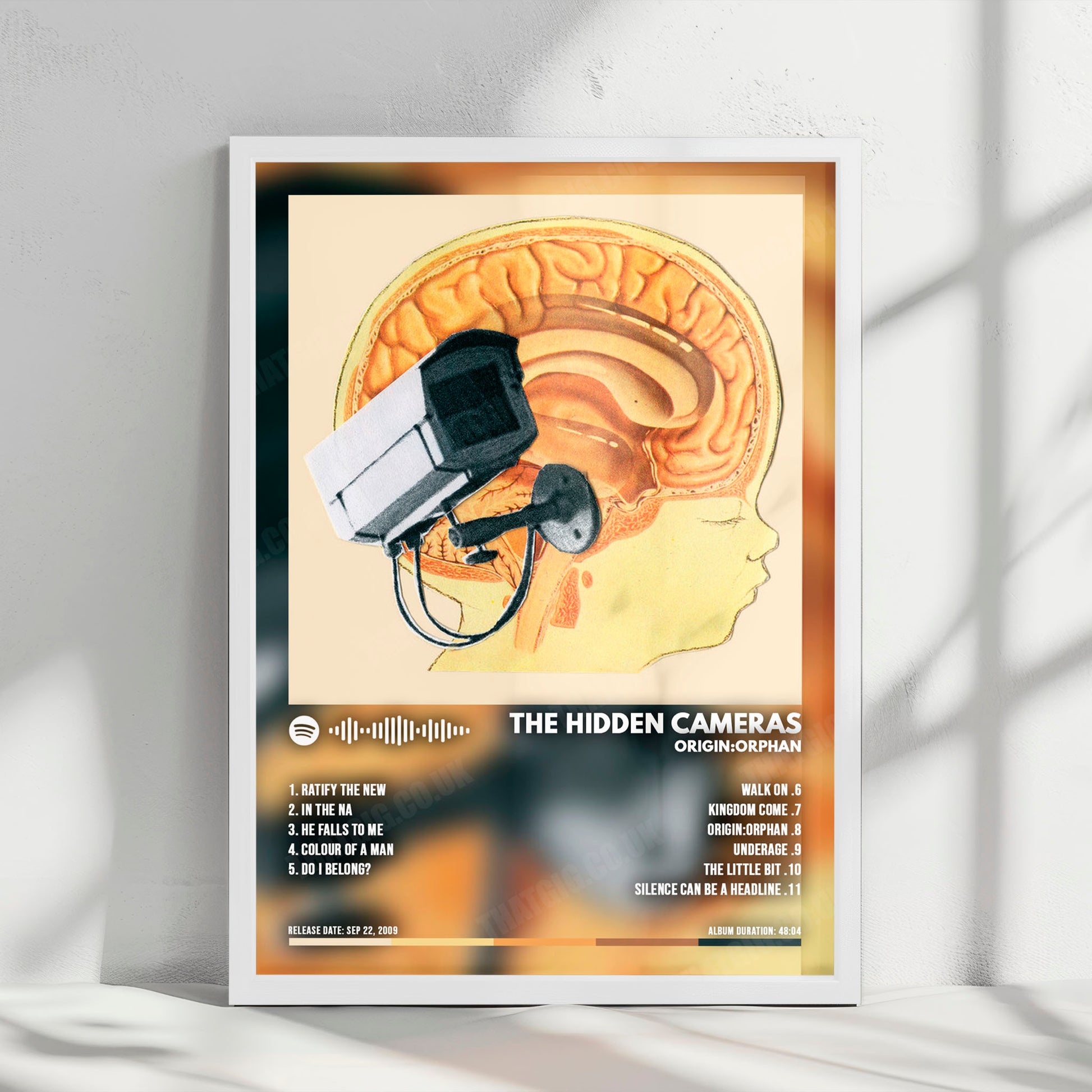 The Hidden Cameras "Origin:Orphan" Album Cover Poster - with Complete Tracklist