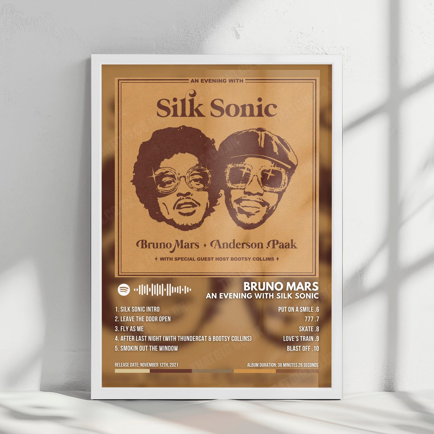 Silk Sonic "An Evening With Silk Sonic" Album Cover Poster - with Complete Tracklist