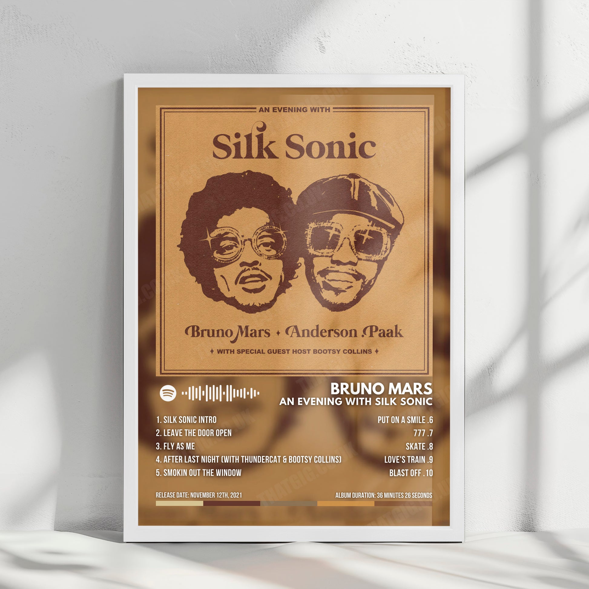 Silk Sonic "An Evening With Silk Sonic" Album Cover Poster - with Complete Tracklist