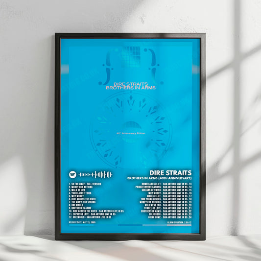 Dire Straits "Brothers In Arms (40th Anniversary)" Album Cover Poster - with Complete Tracklist