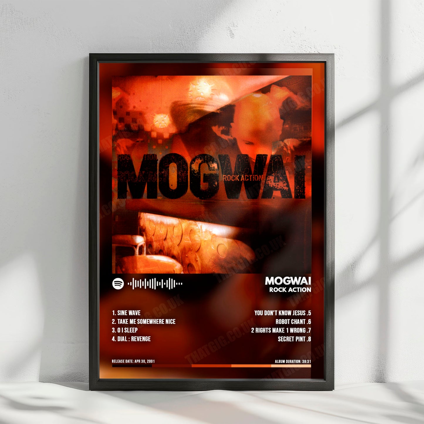 Mogwai "Rock Action" Album Cover Poster - with Complete Tracklist