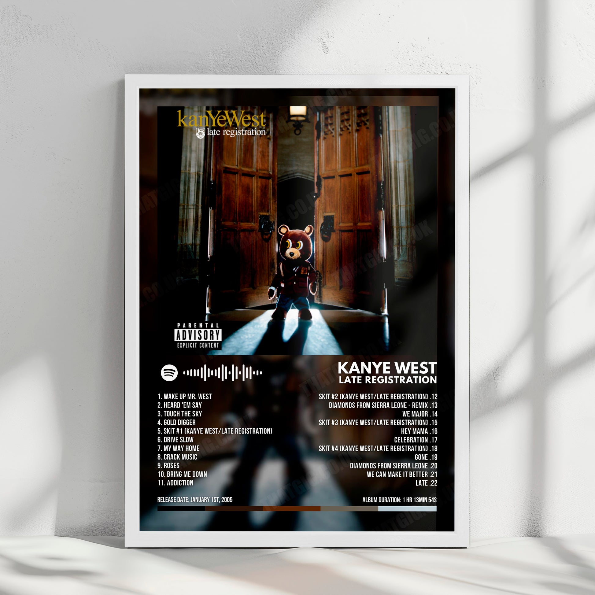 Kanye West "Late Registration" Album Cover Poster - with Complete Tracklist