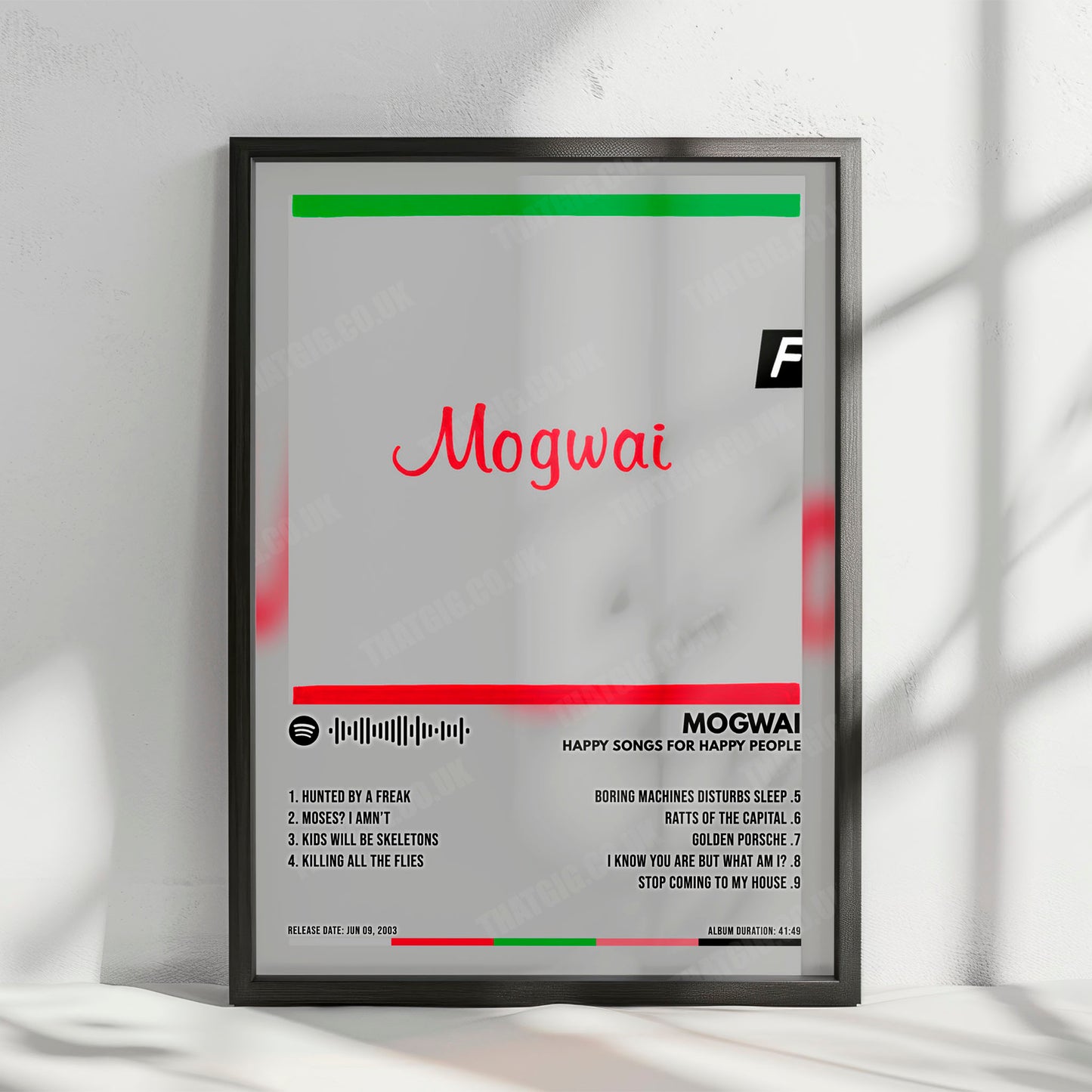 Mogwai "Happy Songs for Happy People" Album Cover Poster - with Complete Tracklist
