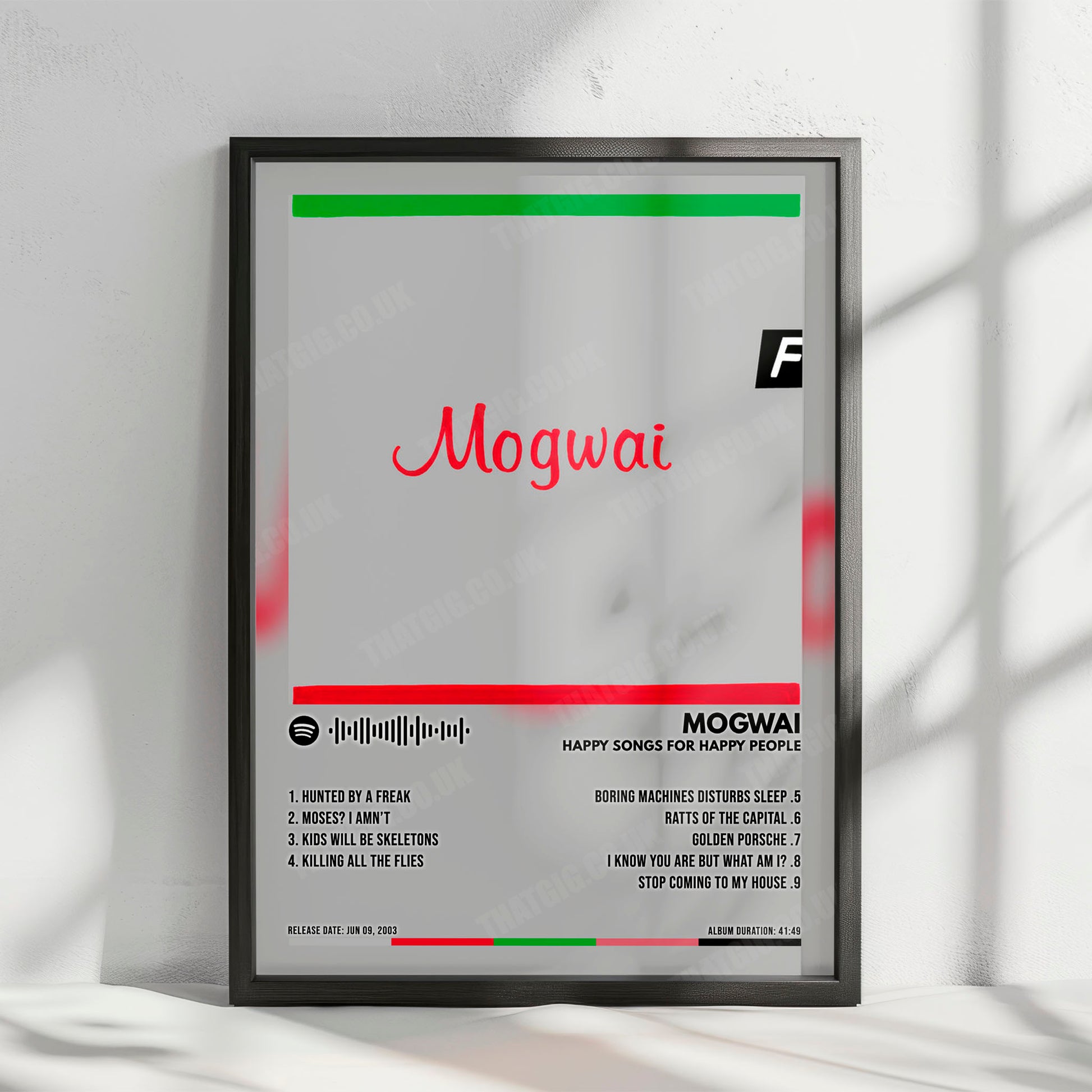 Mogwai "Happy Songs for Happy People" Album Cover Poster - with Complete Tracklist