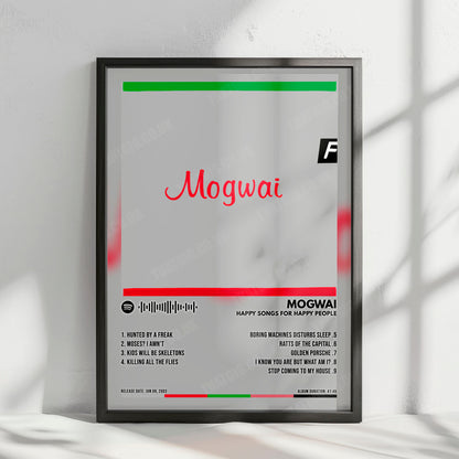 Mogwai "Happy Songs for Happy People" Album Cover Poster - with Complete Tracklist