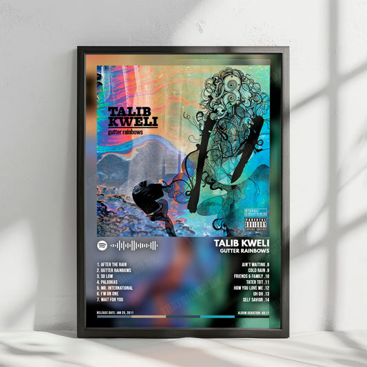 Talib Kweli "Gutter Rainbows" Album Cover Poster - with Complete Tracklist