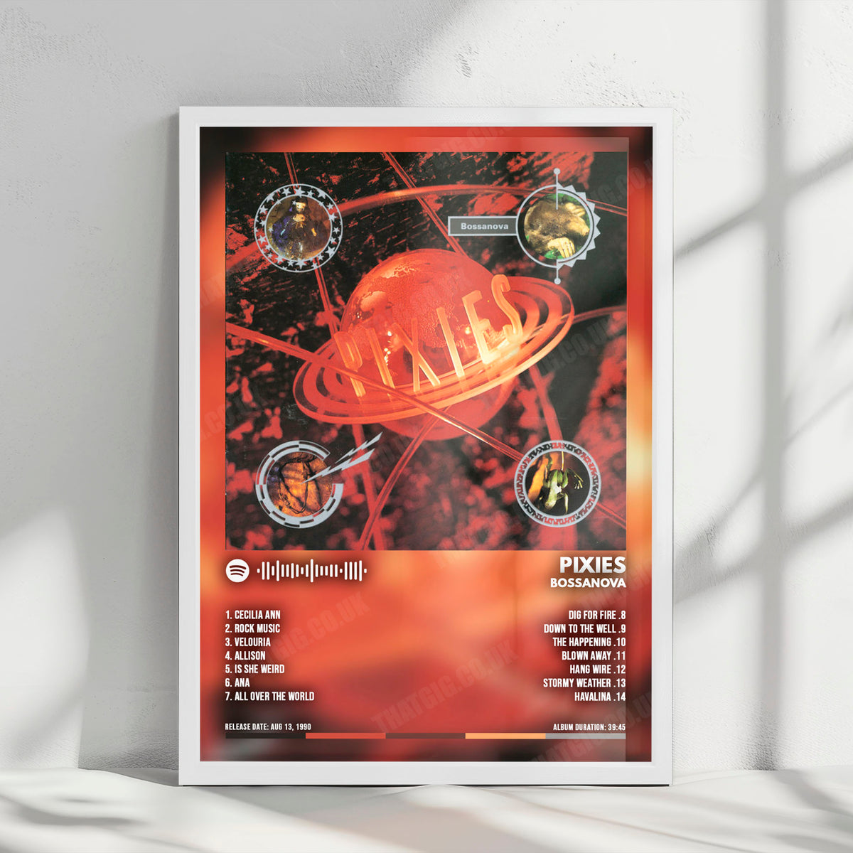 Pixies "Bossanova" Album Cover Poster - with Complete Tracklist