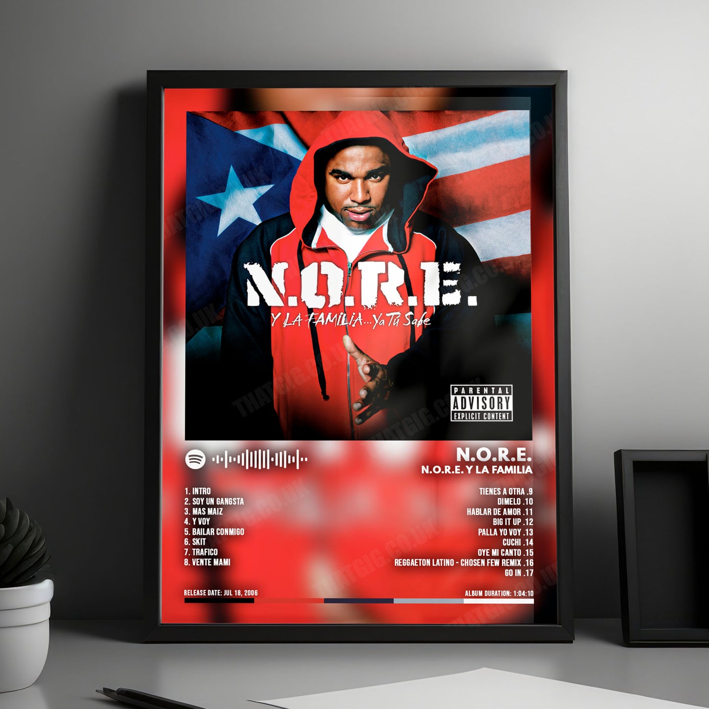 N.O.R.E "N.O.R.E. Y La Familia" Album Cover Poster - with Complete Tracklist
