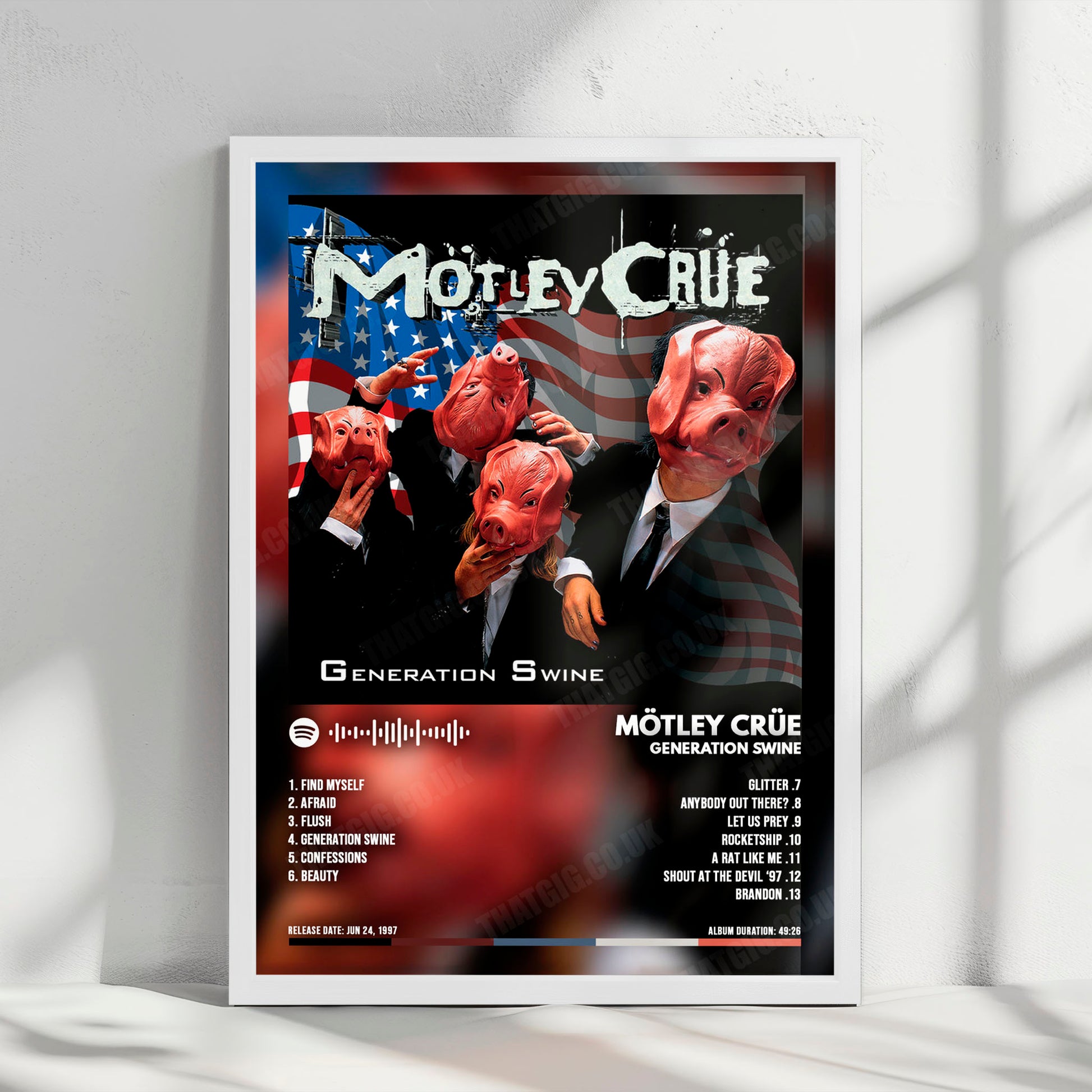 Mötley Crüe "Generation Swine" Album Cover Poster - with Complete Tracklist