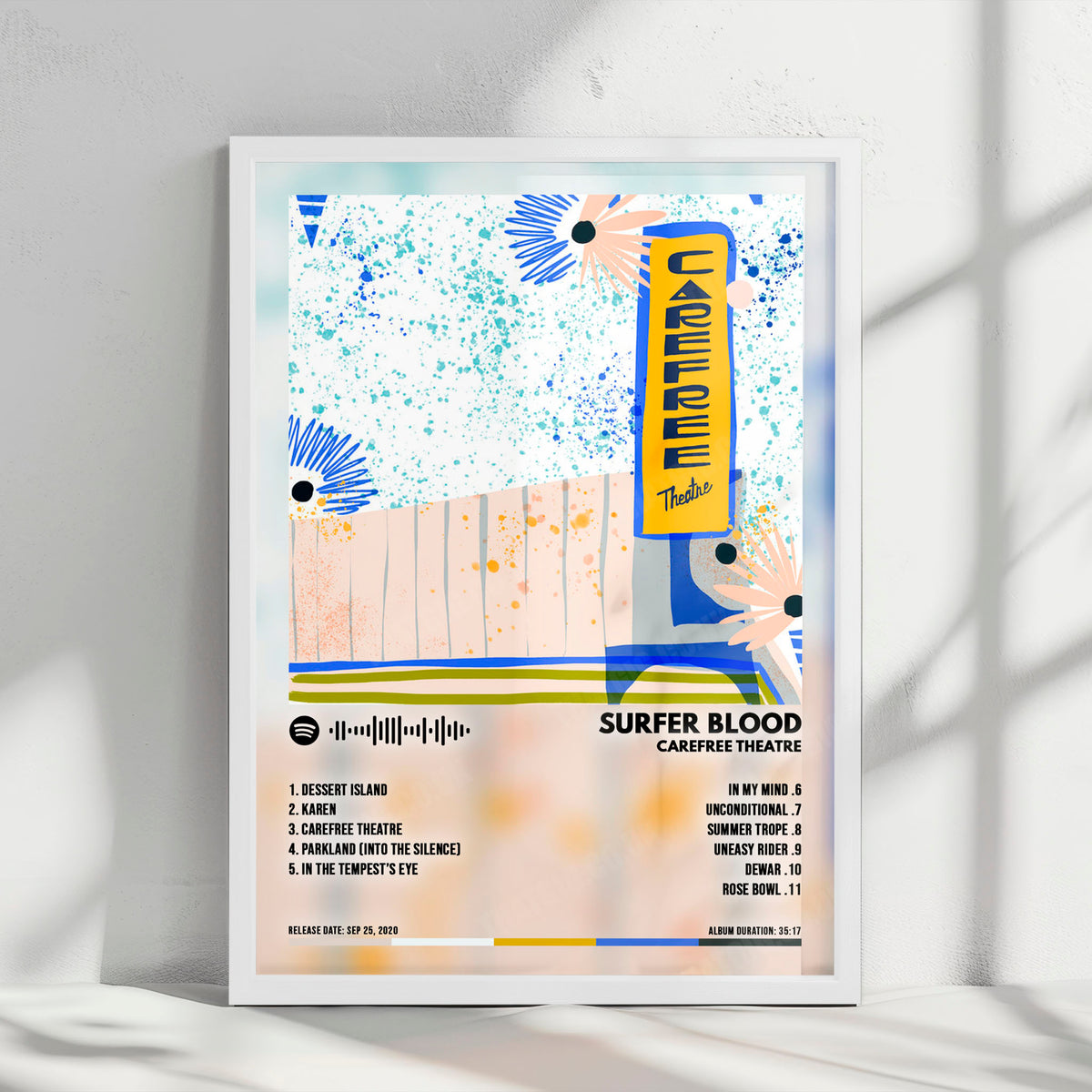 Surfer Blood "Carefree Theatre" Album Cover Poster - with Complete Tracklist