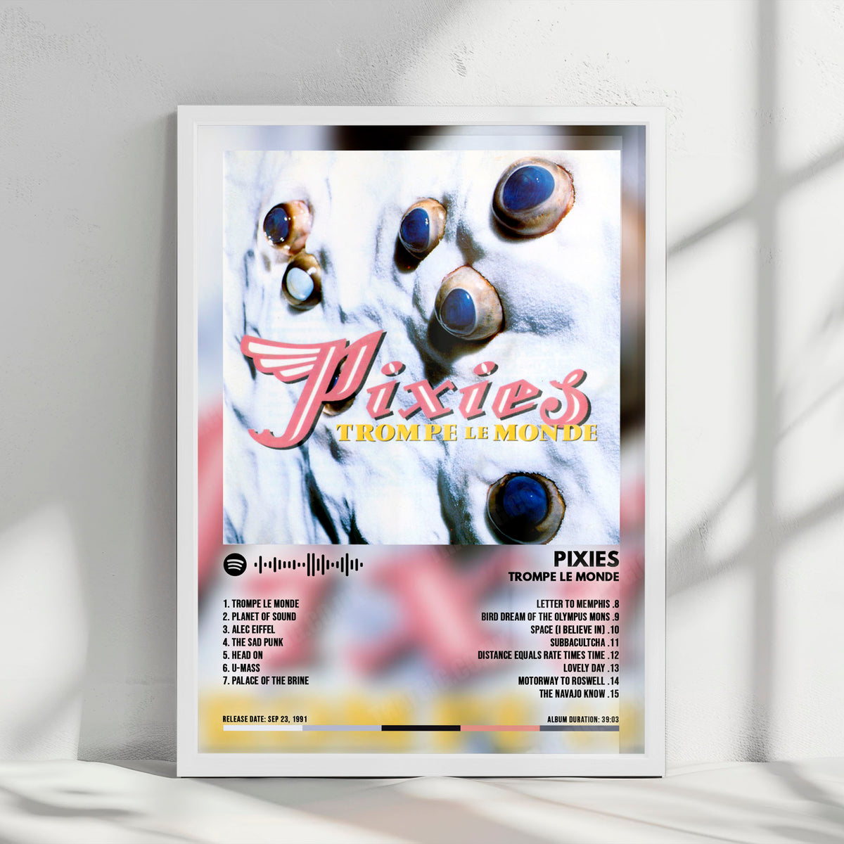 Pixies "Trompe le Monde" Album Cover Poster - with Complete Tracklist