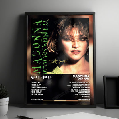 Madonna "Early Years" Album Cover Poster - with Complete Tracklist