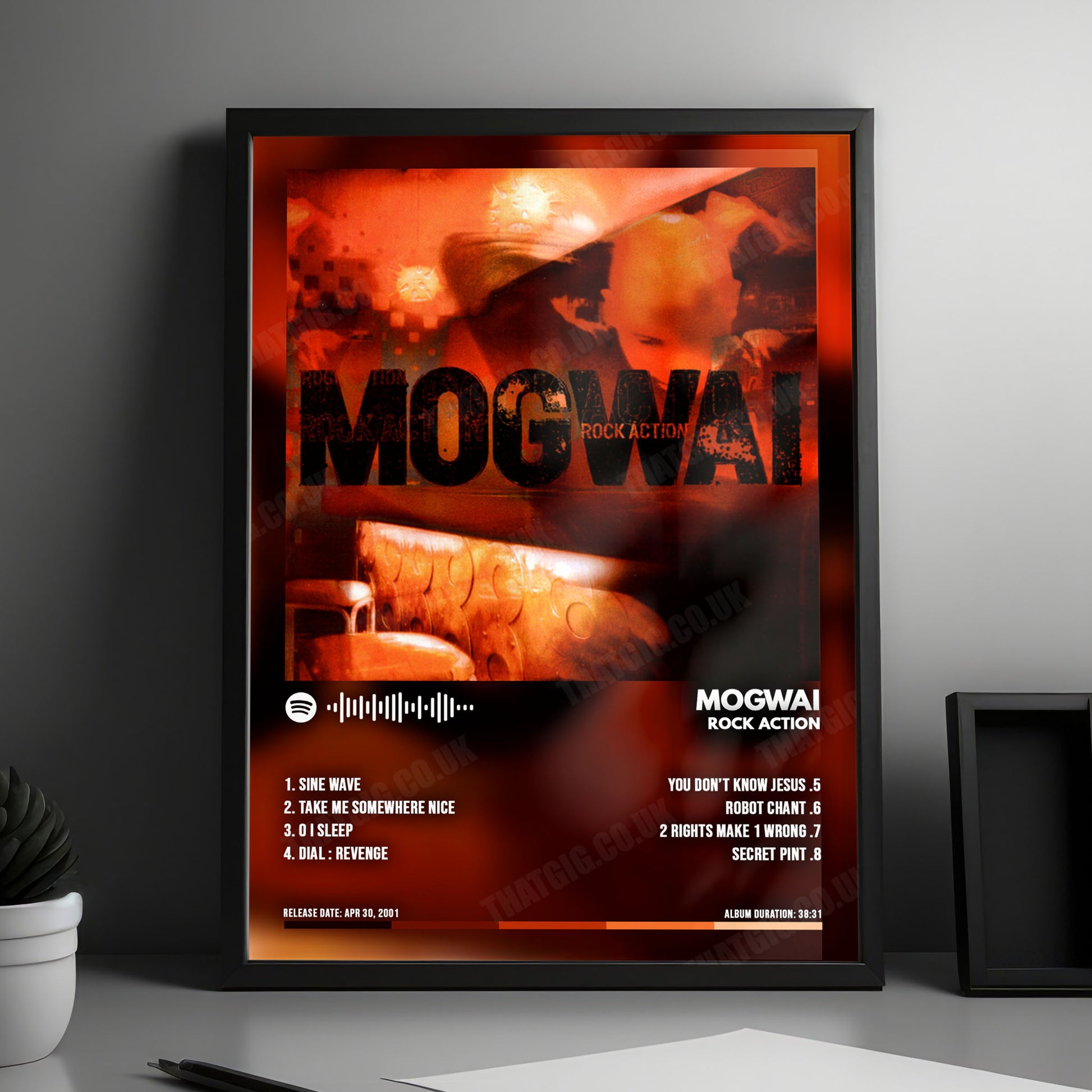 Mogwai "Rock Action" Album Cover Poster - with Complete Tracklist