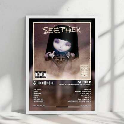 Seether "Finding Beauty In Negative Spaces (Bonus Track Version)" Album Cover Poster - with Complete Tracklist