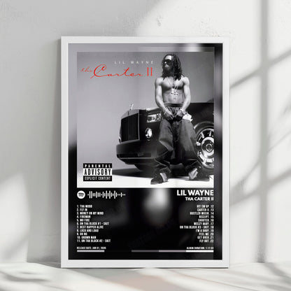 Lil Wayne "Tha Carter II" Album Cover Poster - with Complete Tracklist