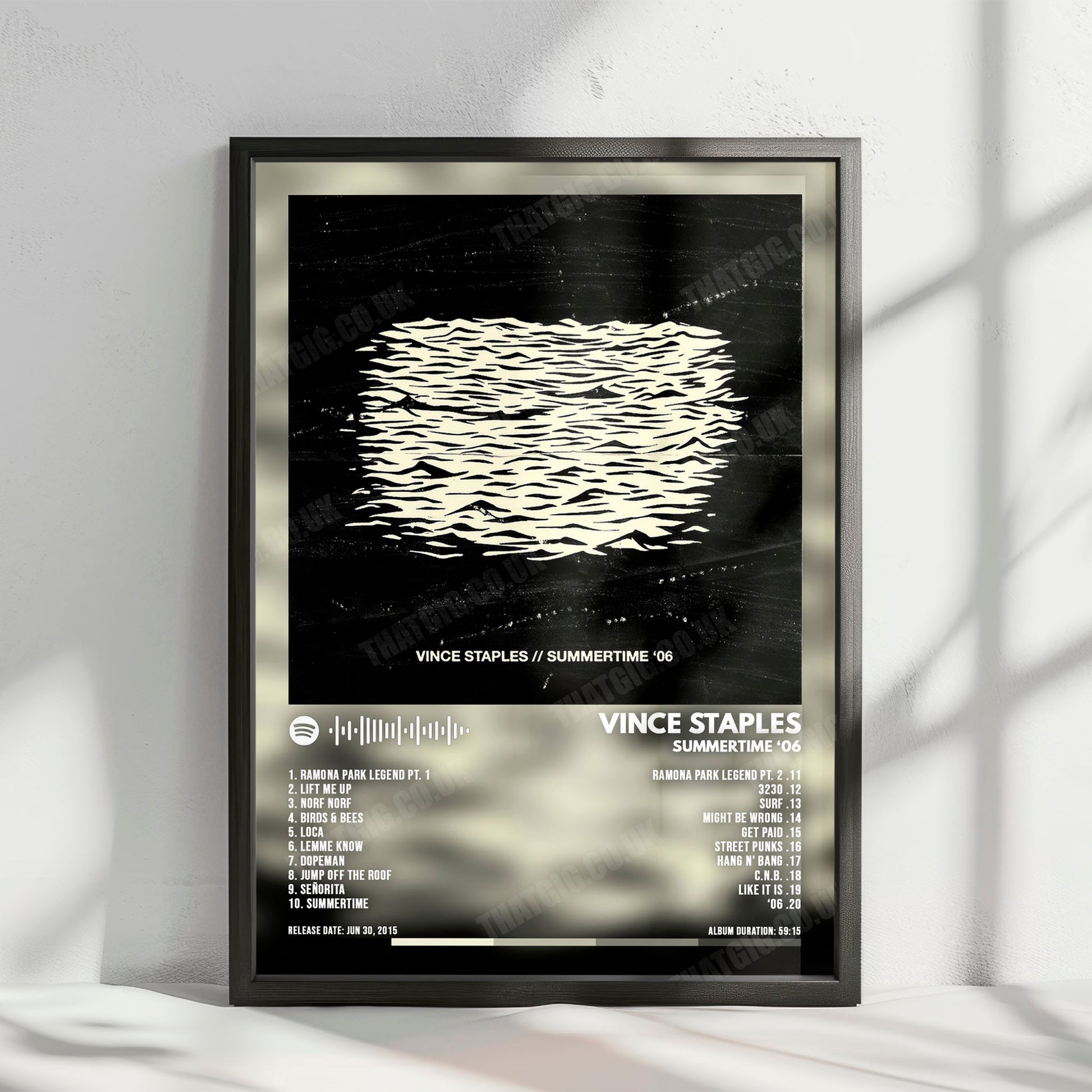 Vince Staples "Summertime '06" Album Cover Poster - with Complete Tracklist