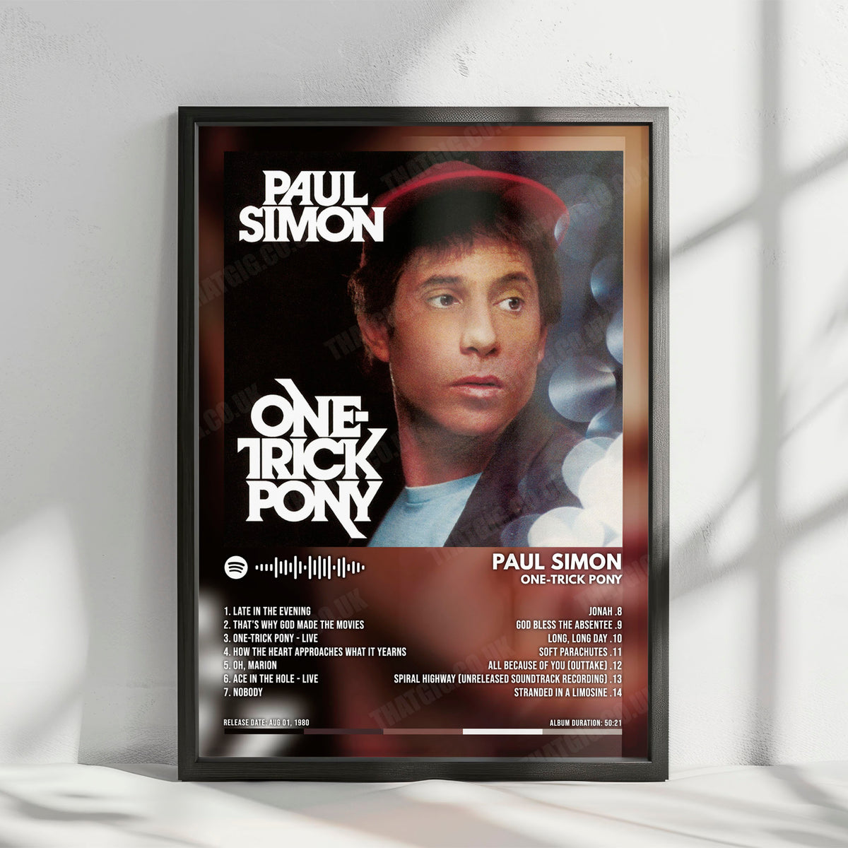 Paul Simon "One-Trick Pony" Album Cover Poster - with Complete Tracklist