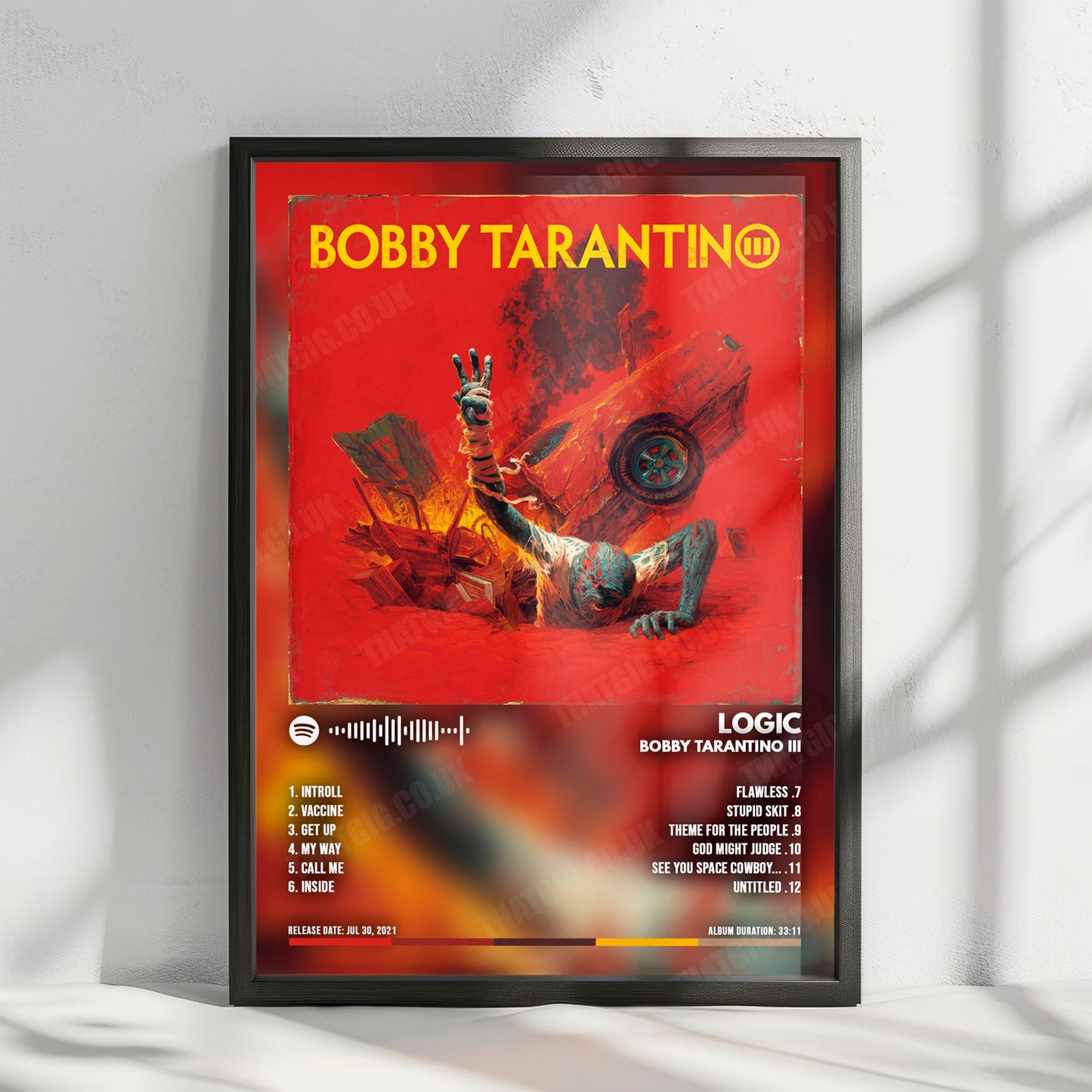 Logic "Bobby Tarantino III" Album Cover Poster - with Complete Tracklist