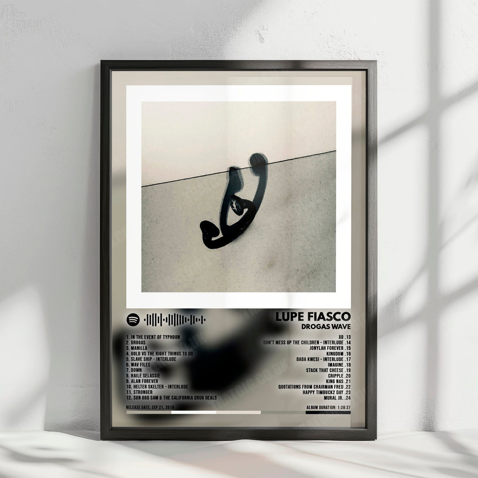 Lupe Fiasco "DROGAS WAVE" Album Cover Poster - with Complete Tracklist