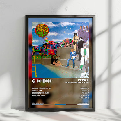 Prince "Around the World in a Day" Album Cover Poster - with Complete Tracklist