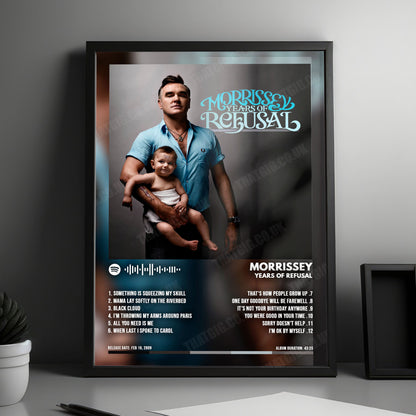 Morrissey "Years of Refusal" Album Cover Poster - with Complete Tracklist