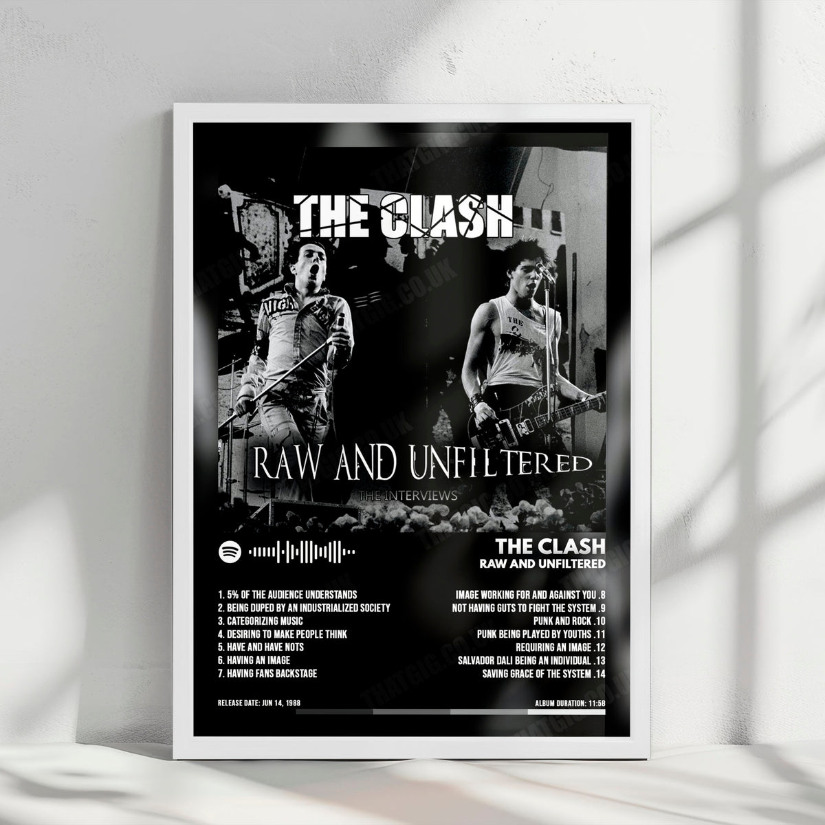 The Clash "Raw and Unfiltered" Album Cover Poster - with Complete Tracklist