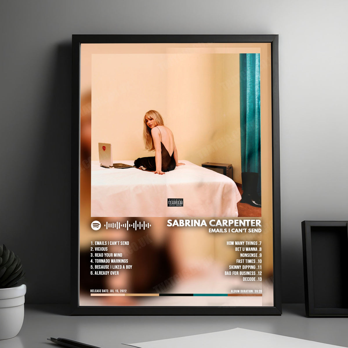 Sabrina Carpenter "emails i can't send" Album Cover Poster - with Complete Tracklist
