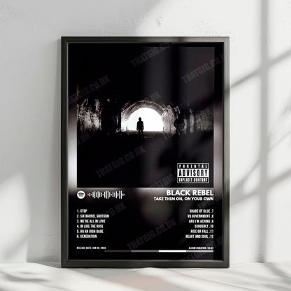 Black Rebel Motorcycle Club "Take Them On, On Your Own" Album Cover Poster - with Complete Tracklist
