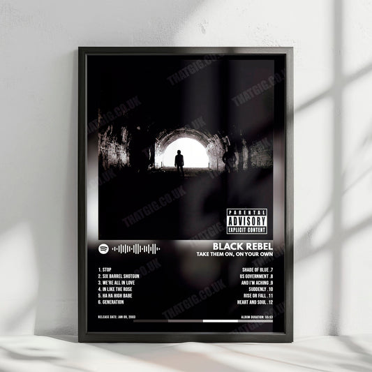 Black Rebel Motorcycle Club "Take Them On, On Your Own" Album Cover Poster - with Complete Tracklist