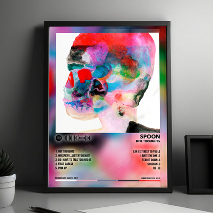 Spoon "Hot Thoughts" Album Cover Poster - with Complete Tracklist