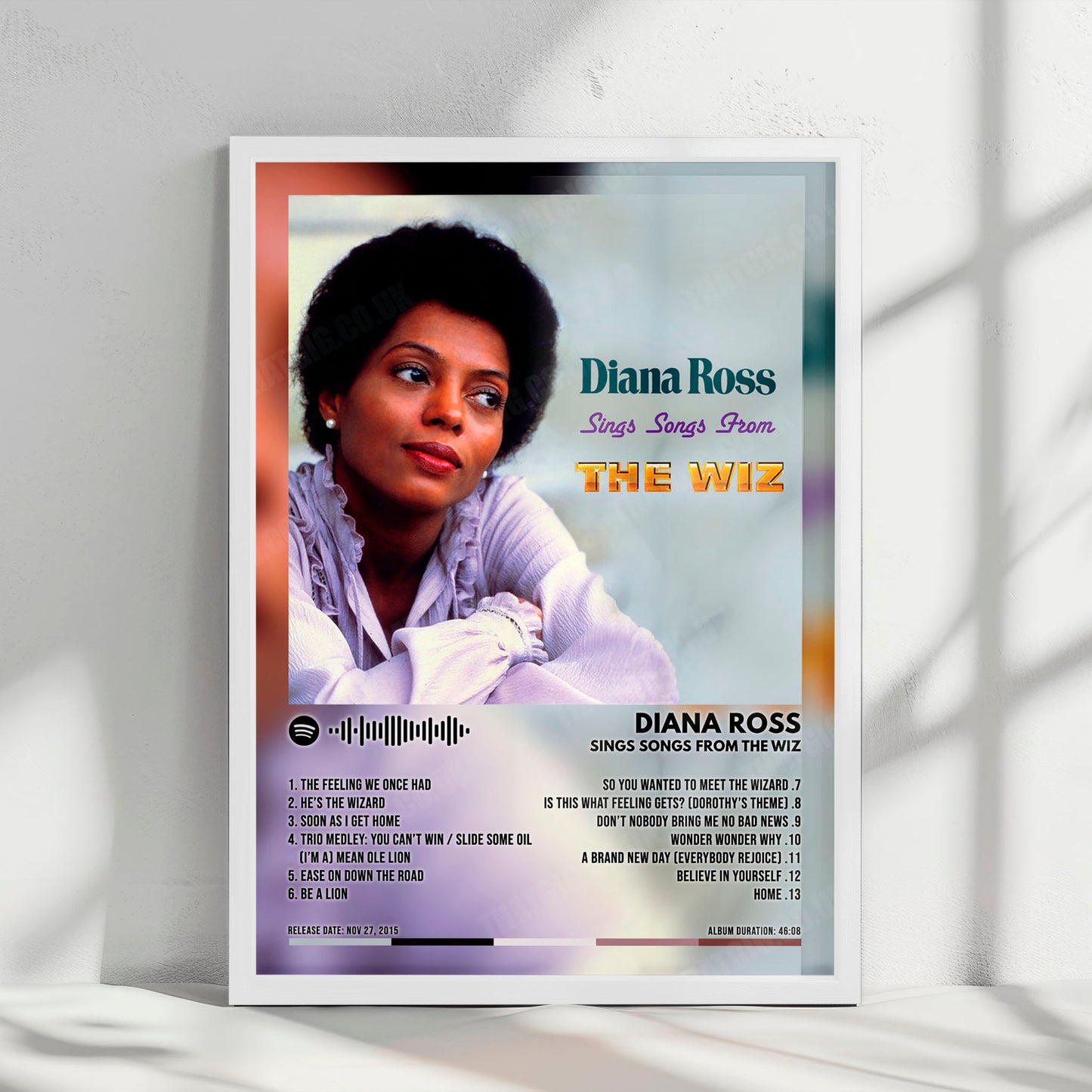 Diana Ross "Sings Songs From The Wiz" Album Cover Poster - with Complete Tracklist