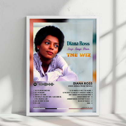 Diana Ross "Sings Songs From The Wiz" Album Cover Poster - with Complete Tracklist